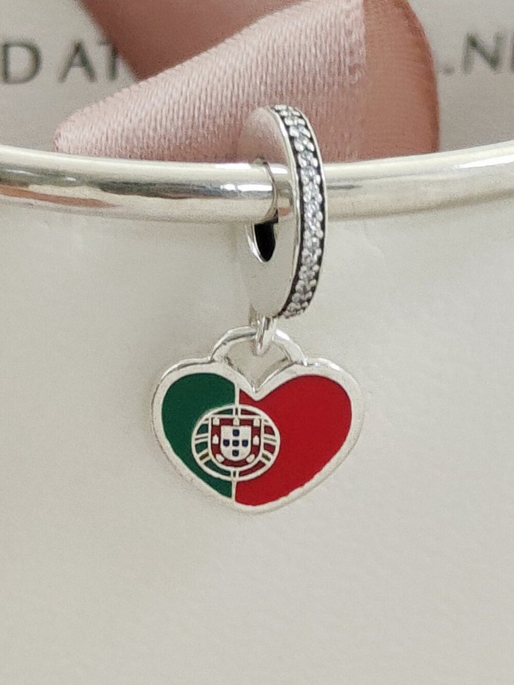 Pandora Portugal Flag Heart Exclusive Dangle Charm with box
